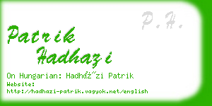 patrik hadhazi business card
